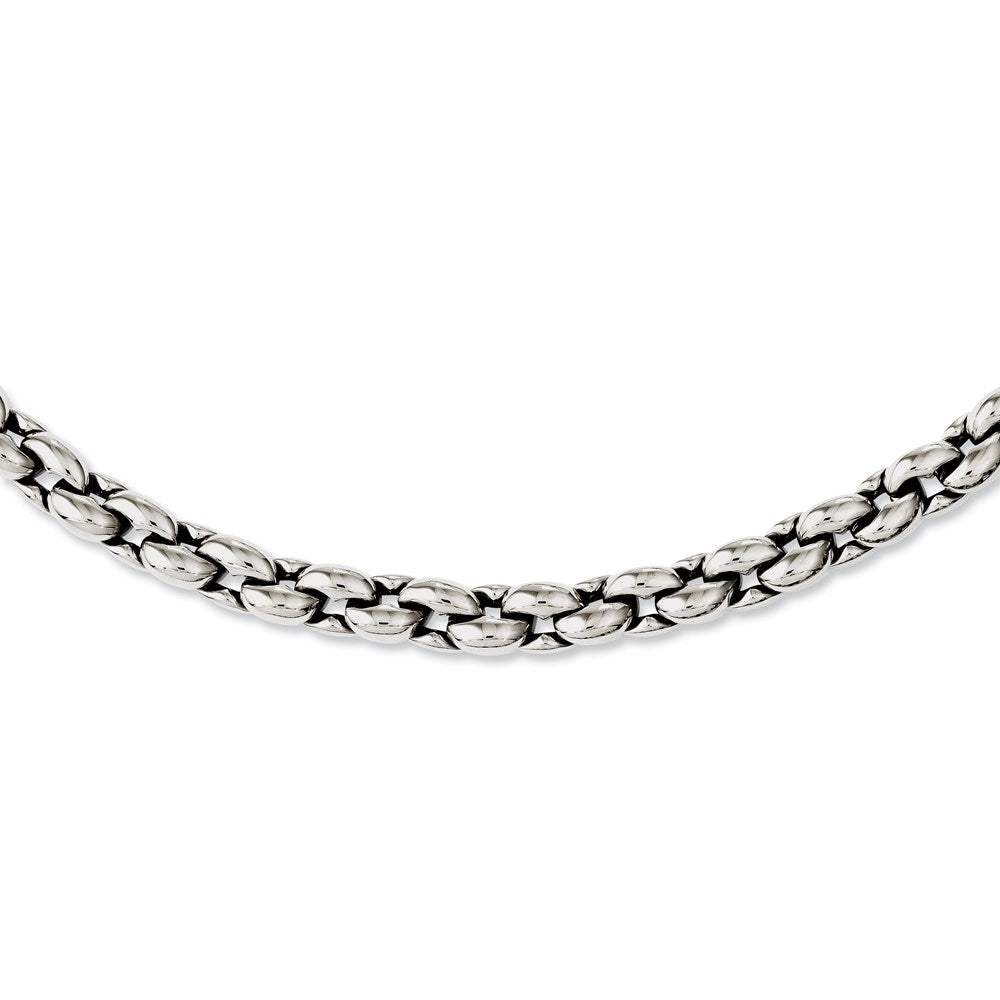 Chisel Stainless Steel Polished 24 inch Oval Link Necklace SRN1091-24
