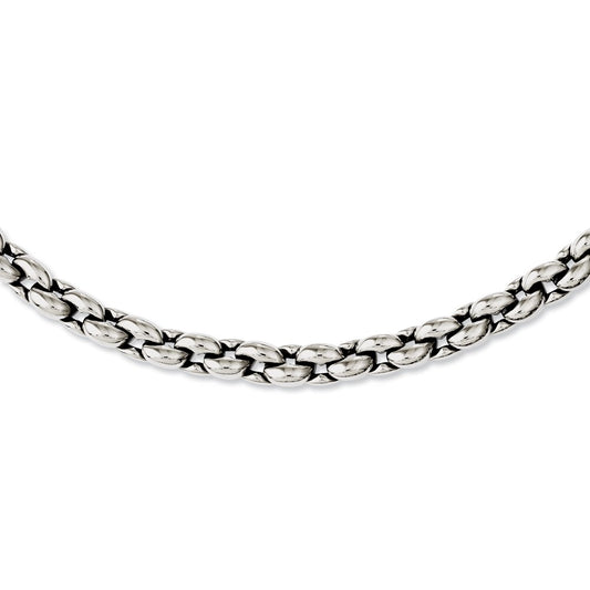 Chisel Stainless Steel Polished 24 inch Oval Link Necklace SRN1091-24