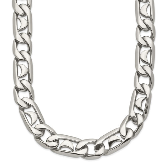 Chisel Stainless Steel Polished 24 inch Fancy Link Necklace SRN1092-24