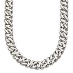 Chisel Stainless Steel Polished 24 inch Link Necklace SRN1094-24