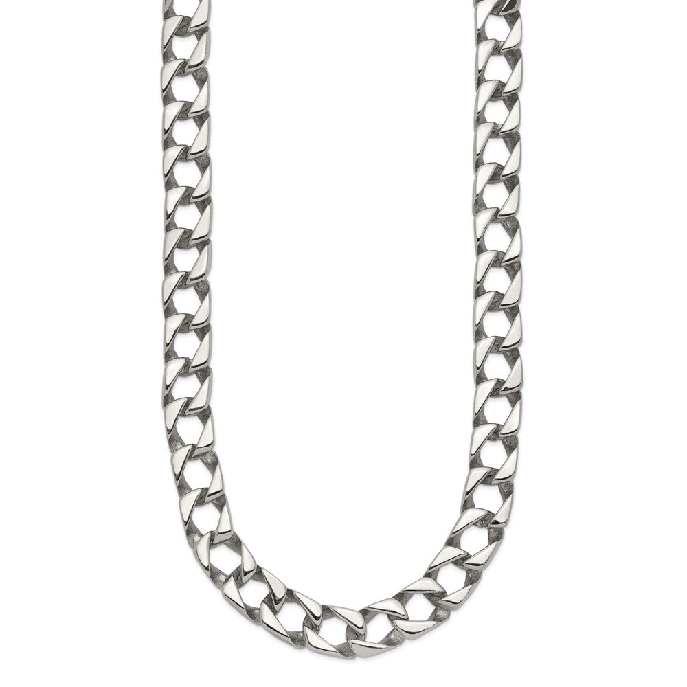 Chisel Stainless Steel Polished 24 inch Square Link Necklace SRN1095-24