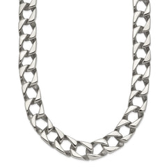 Chisel Stainless Steel Polished 24 inch Square Link Necklace SRN1095-24
