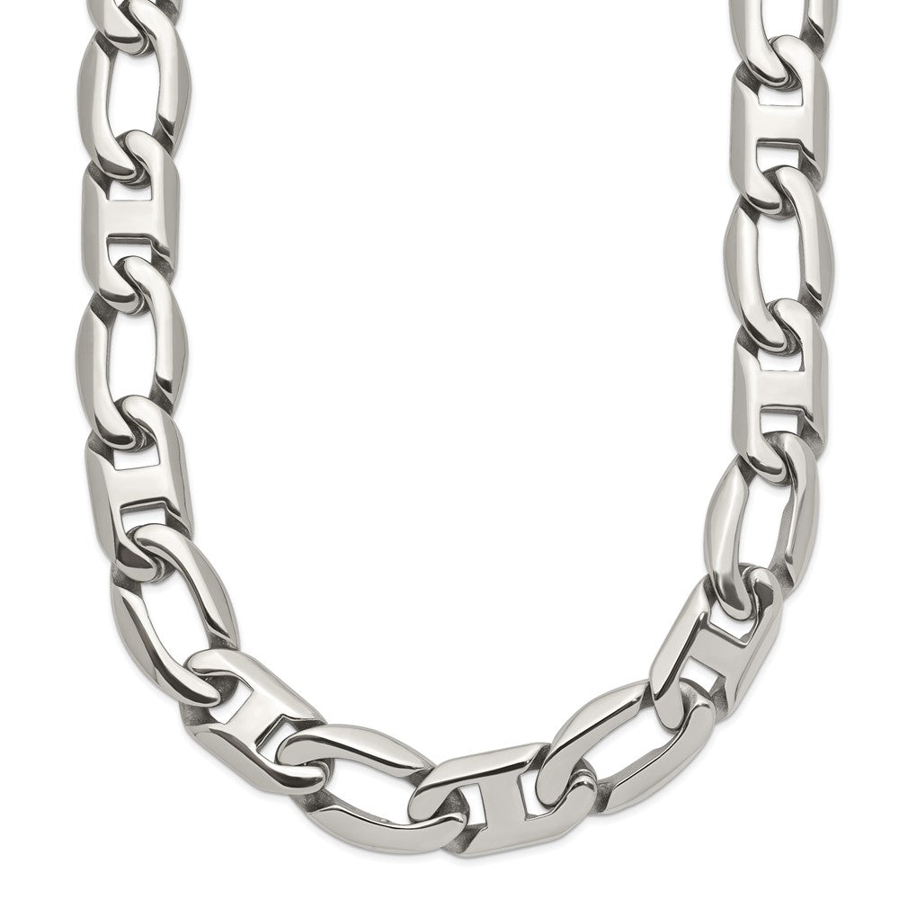 Chisel Stainless Steel Polished 24 inch Open Link Necklace SRN1098-24