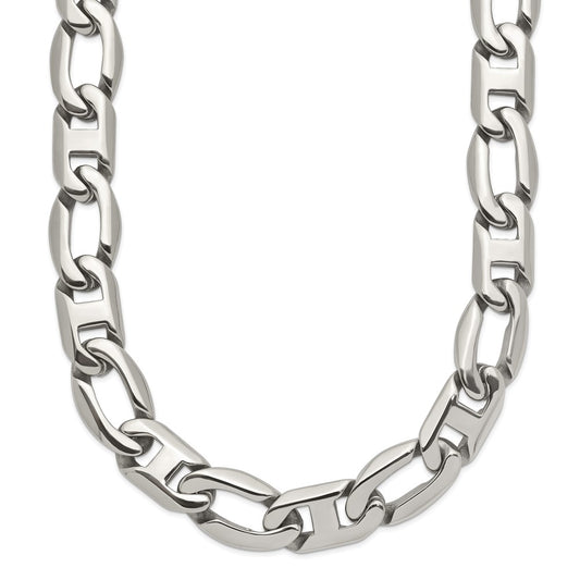 Chisel Stainless Steel Polished 24 inch Open Link Necklace SRN1098-24