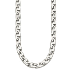 Chisel Stainless Steel Polished 24 inch Fancy Square Link Necklace SRN1099-24