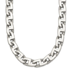 Chisel Stainless Steel Polished 24 inch Fancy Square Link Necklace SRN1099-24
