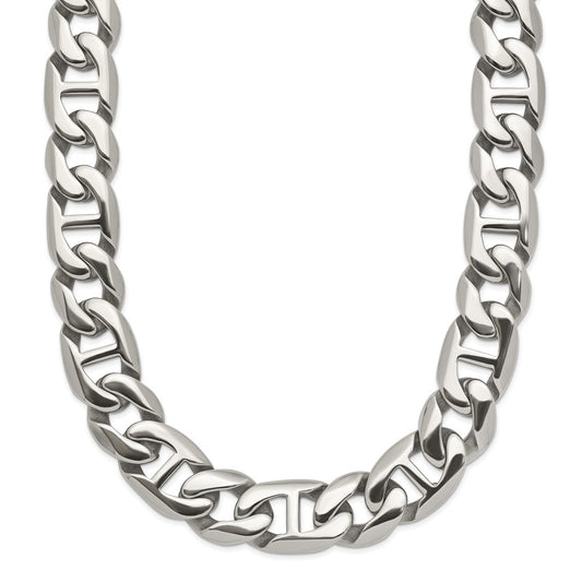 Chisel Stainless Steel Polished 24 inch Link Necklace SRN1100-24