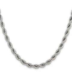 Chisel Stainless Steel Polished 6mm22 inch Rope ChainSRN1243