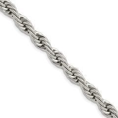 Chisel Stainless Steel Polished 7mm 18 inch Rope ChainSRN1244