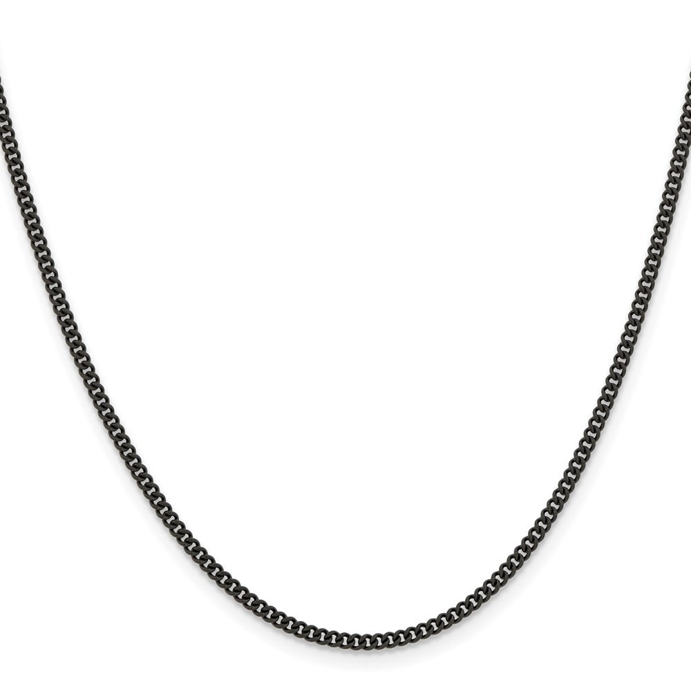 Chisel Stainless Steel Polished Black IP-plated 2.25mm 18 inch Round Curb ChainSRN1607