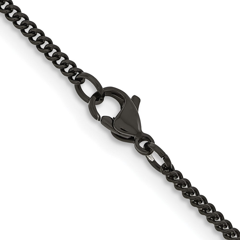 Chisel Stainless Steel Polished Black IP-plated 2.25mm 20 inch Round Curb ChainSRN1607