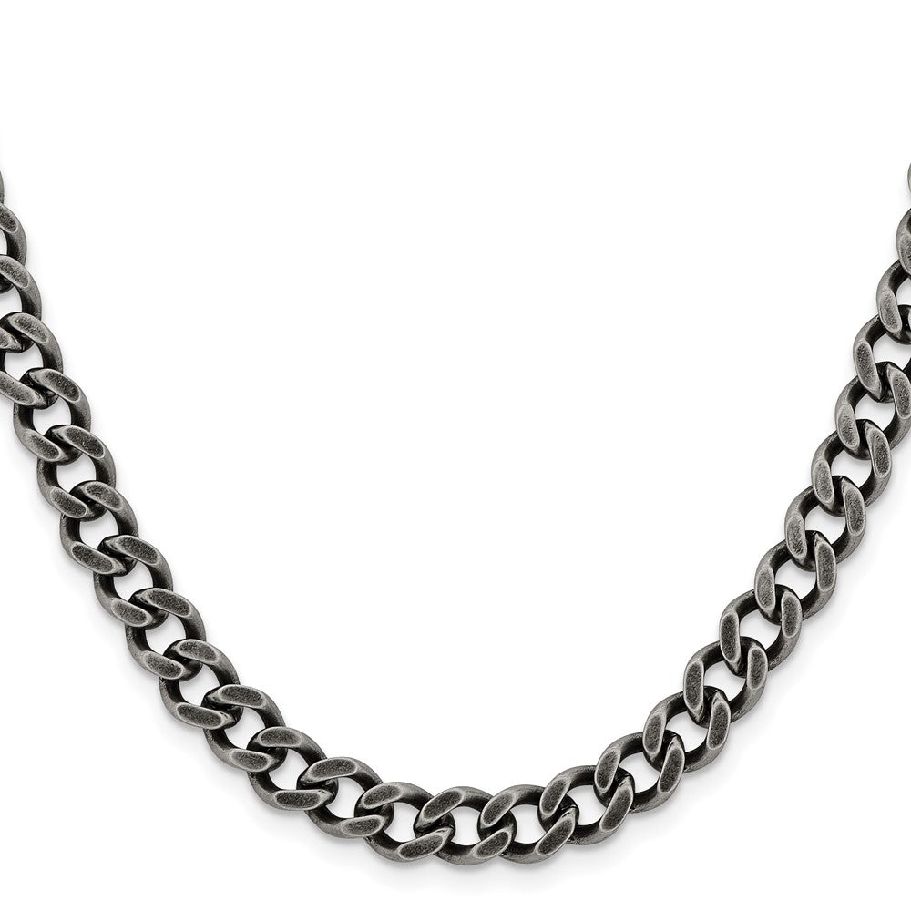 Chisel Stainless Steel Oxidized 7.5mm 22 inch Curb ChainSRN1611