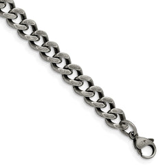 Chisel Stainless Steel Oxidized 7.5mm 8 inch Curb Chain SRN1611-8