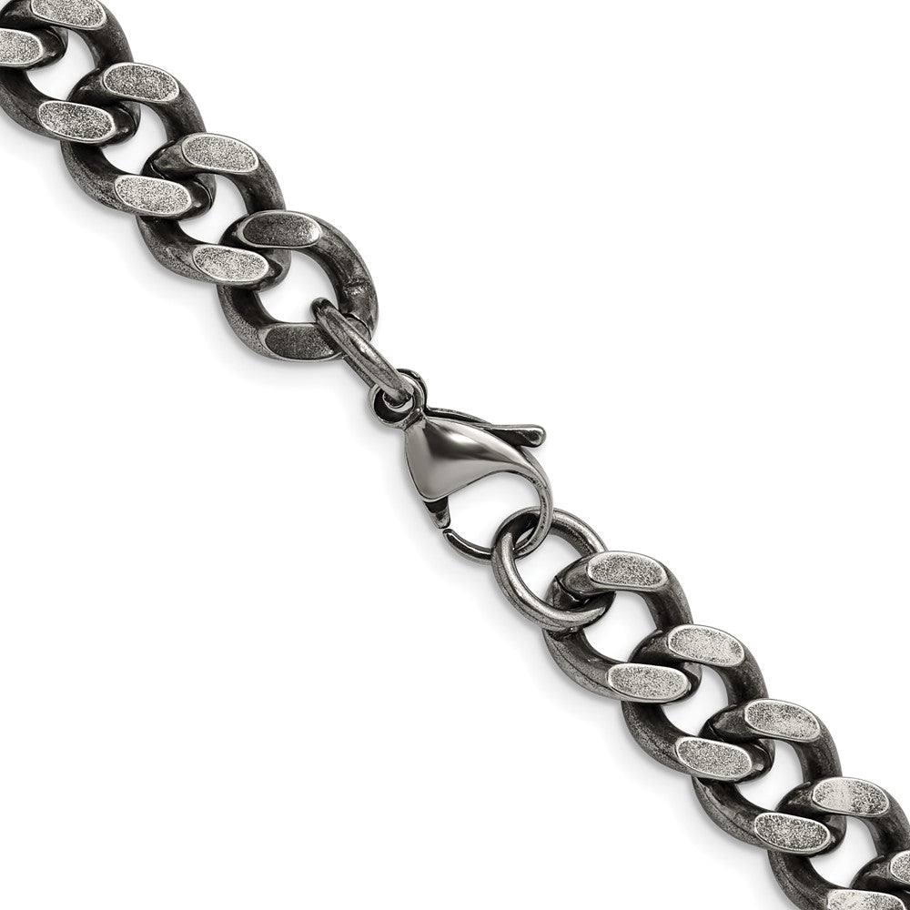 Chisel Stainless Steel Oxidized 9.25mm 24 inch Curb ChainSRN1612