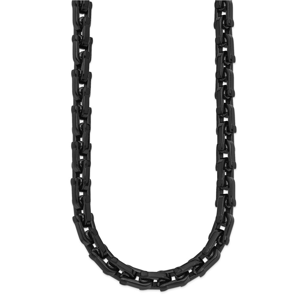 Chisel Stainless Steel Polished Black IP-plated 20 inch Link Necklace SRN163-20