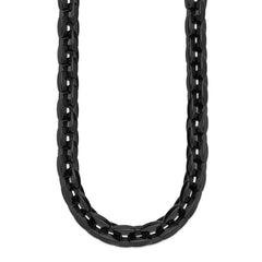 Chisel Stainless Steel Polished Black IP-plated 20.5 inch Link Necklace SRN165-20