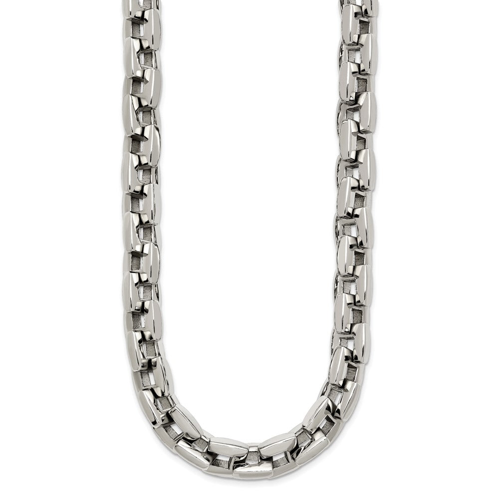 Chisel Stainless Steel Polished 20 inch Square Link Necklace SRN166-20
