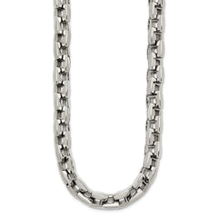 Chisel Stainless Steel Polished 20 inch Square Link Necklace SRN166-20