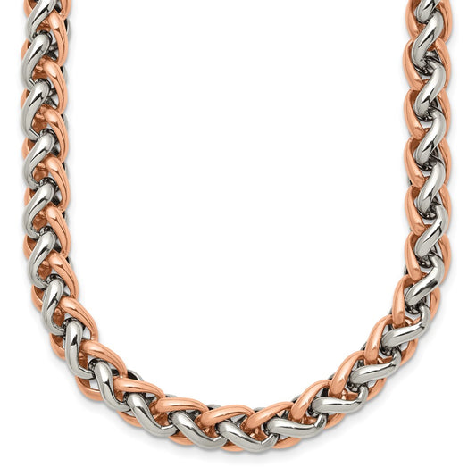Chisel Stainless Steel Polished Rose IP-plated 24 inch Necklace SRN1800-24