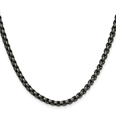 Chisel Stainless Steel Antiqued and Polished 3.9mm 20 inch Rounded Box ChainSRN1893