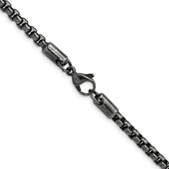 Chisel Stainless Steel Antiqued and Polished 3.9mm 22 inch Rounded Box ChainSRN1893