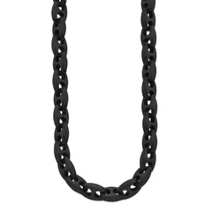 Chisel Stainless Steel Brushed Black IP-plated 24 inch Link Necklace SRN2075-24