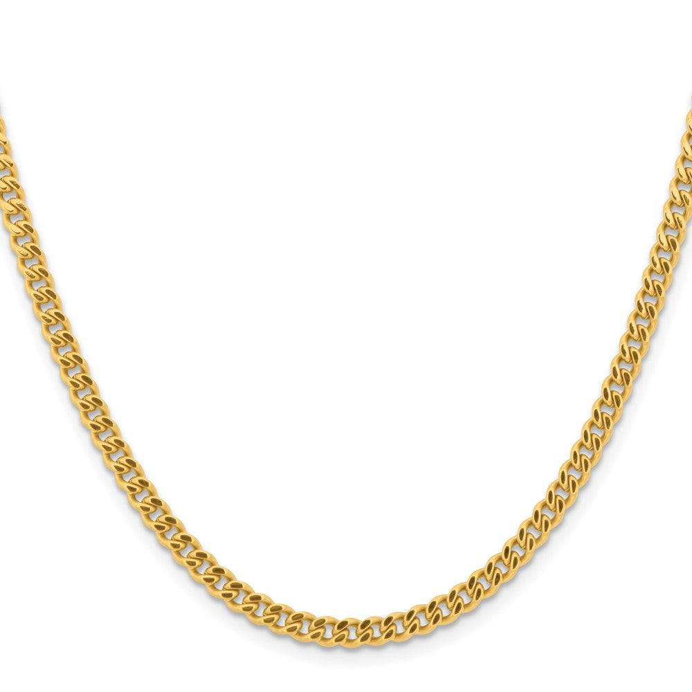 Chisel Stainless Steel Polished Yellow IP-plated 4mm 20 inch Curb ChainSRN226GP