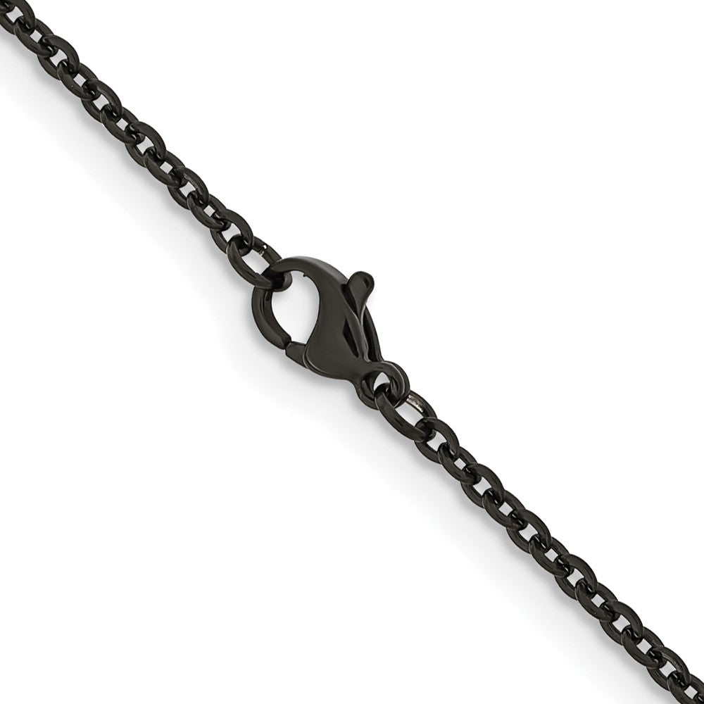 Chisel Stainless Steel Polished Black IP-plated 2.3mm 22 inch Cable ChainSRN228BP