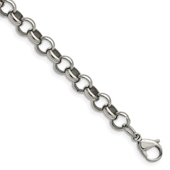 Chisel Stainless Steel Polished 8mm 7.75 inch Rolo Chain SRN232-7.75