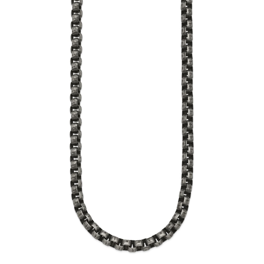 Chisel Stainless Steel Antiqued 24 inch Box Chain SRN2525-24