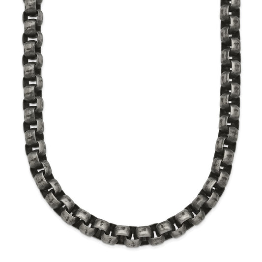 Chisel Stainless Steel Antiqued 24 inch Box Chain SRN2525-24