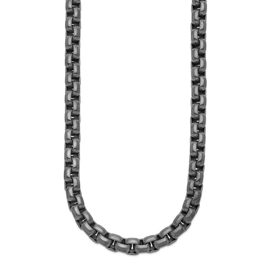 Chisel Stainless Steel Polished Gun Metal IP-plated 24 inch Box Chain SRN2526-24