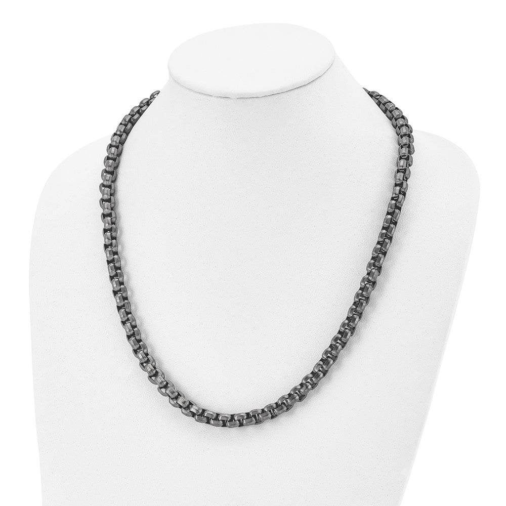 Chisel Stainless Steel Polished Gun Metal IP-plated 24 inch Box Chain SRN2526-24