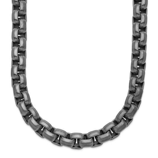 Chisel Stainless Steel Polished Gun Metal IP-plated 24 inch Box Chain SRN2526-24