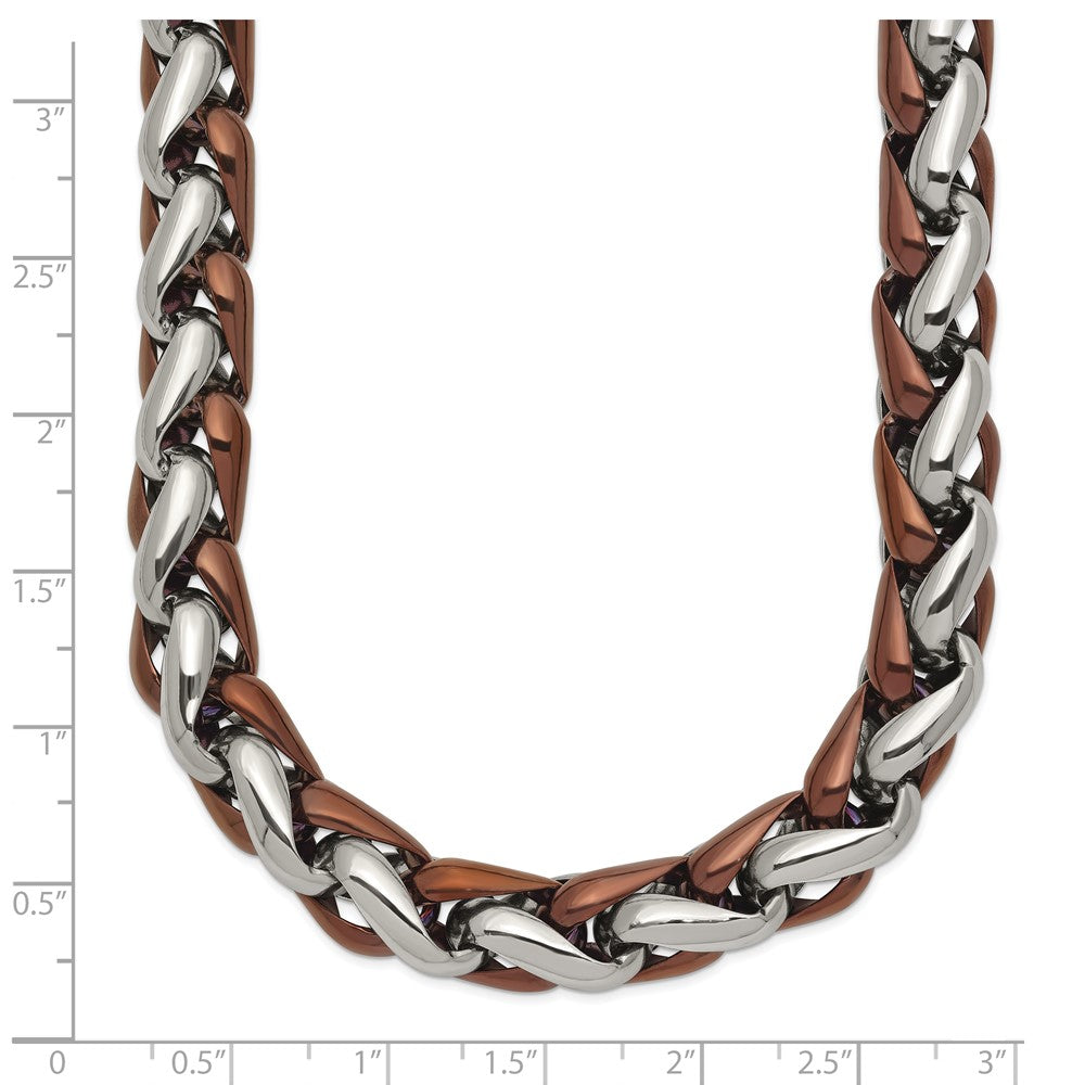 Chisel Stainless Steel Polished Brown IP-plated 24 inch Necklace SRN2528-24