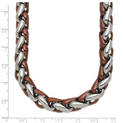 Chisel Stainless Steel Polished Brown IP-plated 24 inch Necklace SRN2528-24