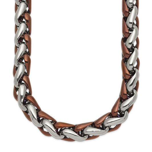 Chisel Stainless Steel Polished Brown IP-plated 24 inch Necklace SRN2528-24