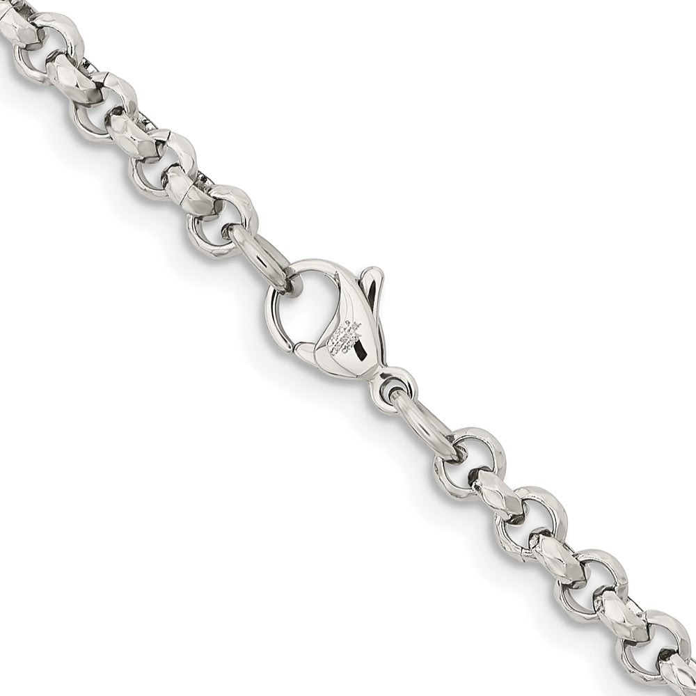 Chisel Stainless Steel Polished and Textured Fancy Rolo 22 inch ChainSRN2546