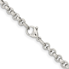 Chisel Stainless Steel Polished and Textured Fancy Rolo 22 inch ChainSRN2546