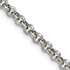 Chisel Stainless Steel Polished and Textured Fancy Rolo 18 inch ChainSRN2546