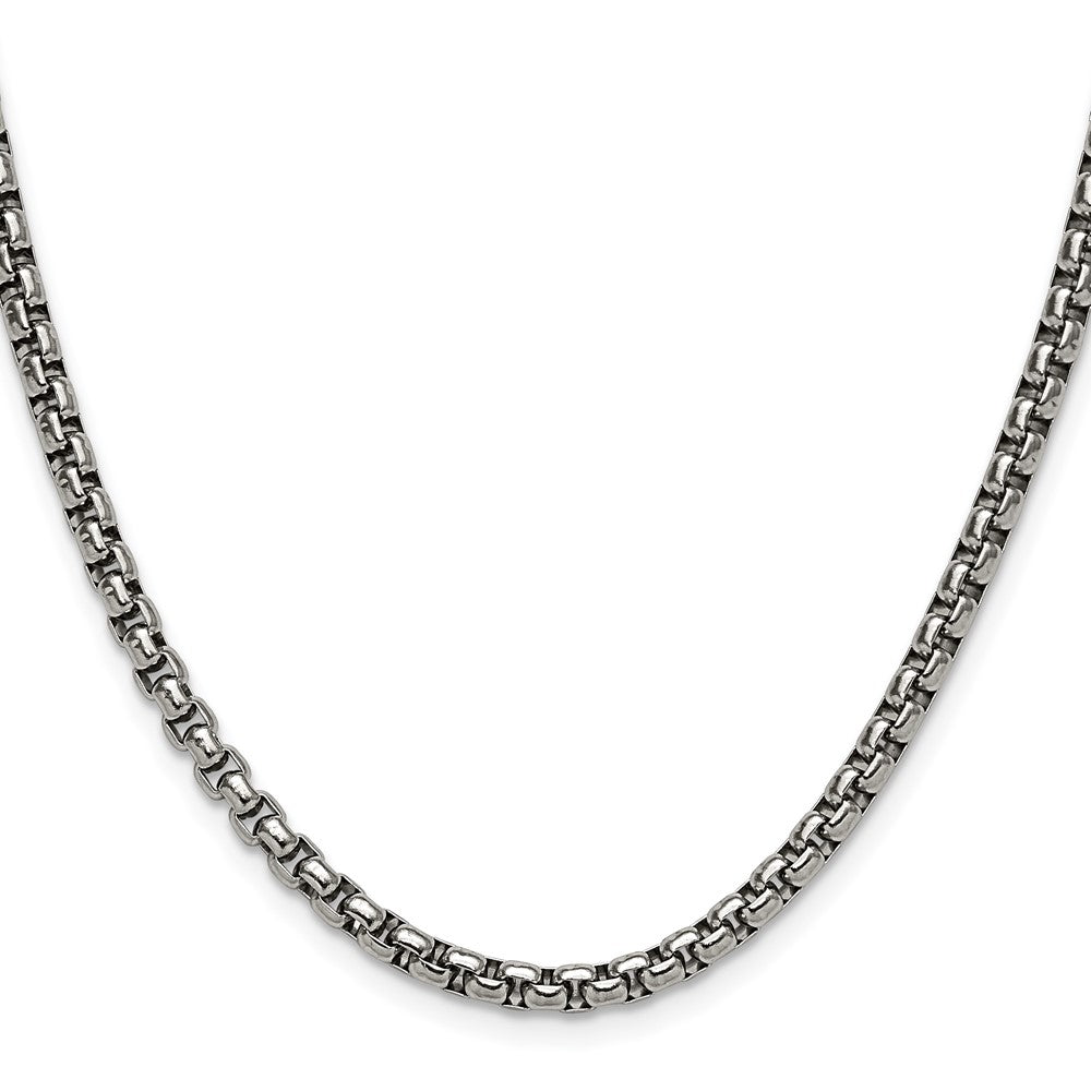 Chisel Stainless Steel Polished 3.9mm 20 inch Rounded Box ChainSRN2549