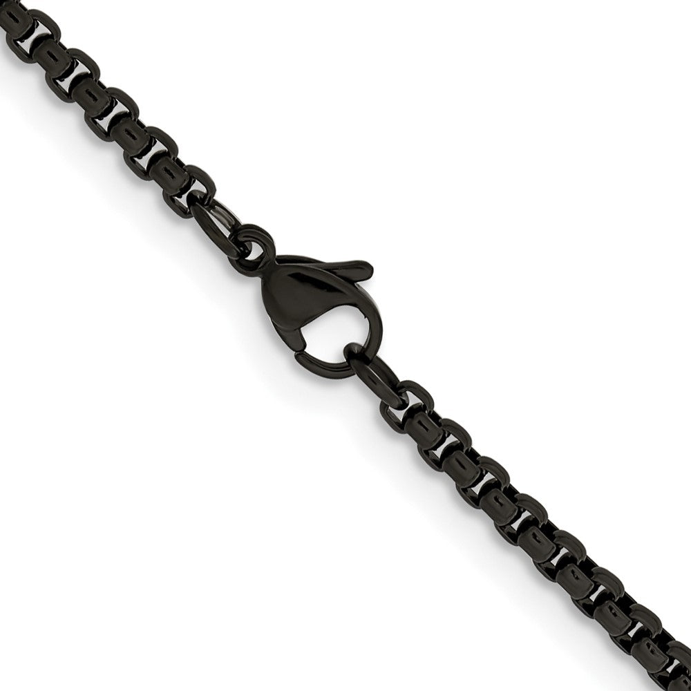 Chisel Stainless Steel Polished Black IP-plated 22 inch Box ChainSRN2710