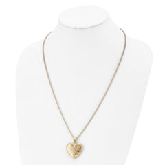 Chisel Stainless Steel Polished Yellow IP-plated Heart Locket on a 24 inch Curb Chain Necklace SRN2784-24