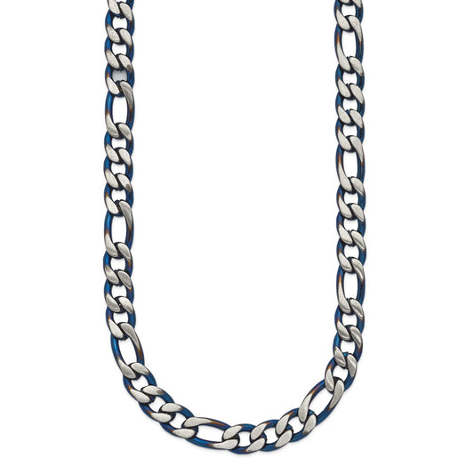 Chisel Stainless Steel Brushed and Polished Blue IP-plated 7.5mm 24 inch Necklace SRN2817