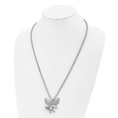 Chisel Stainless Steel Polished Eagle Pendant on a 24 inch Cable Chain Necklace SRN2853-24
