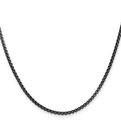 Chisel Stainless Steel Polished Blue and Grey IP-plated 2.5mm 20 inch Box ChainSRN2915