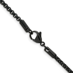 Chisel Stainless Steel Polished Blue and Grey IP-plated 2.5mm 22 inch Box ChainSRN2915