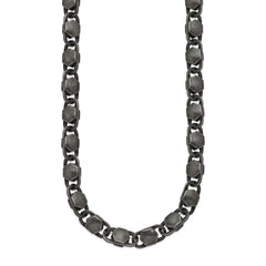 Chisel Stainless Steel Antiqued and Brushed 8.50mm 24 inch Necklace SRN3043-24