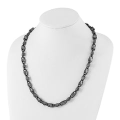 Chisel Stainless Steel Antiqued and Brushed 8.50mm 24 inch Necklace SRN3043-24