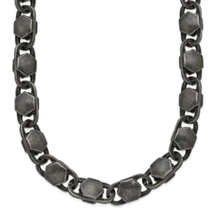 Chisel Stainless Steel Antiqued and Brushed 8.50mm 24 inch Necklace SRN3043-24